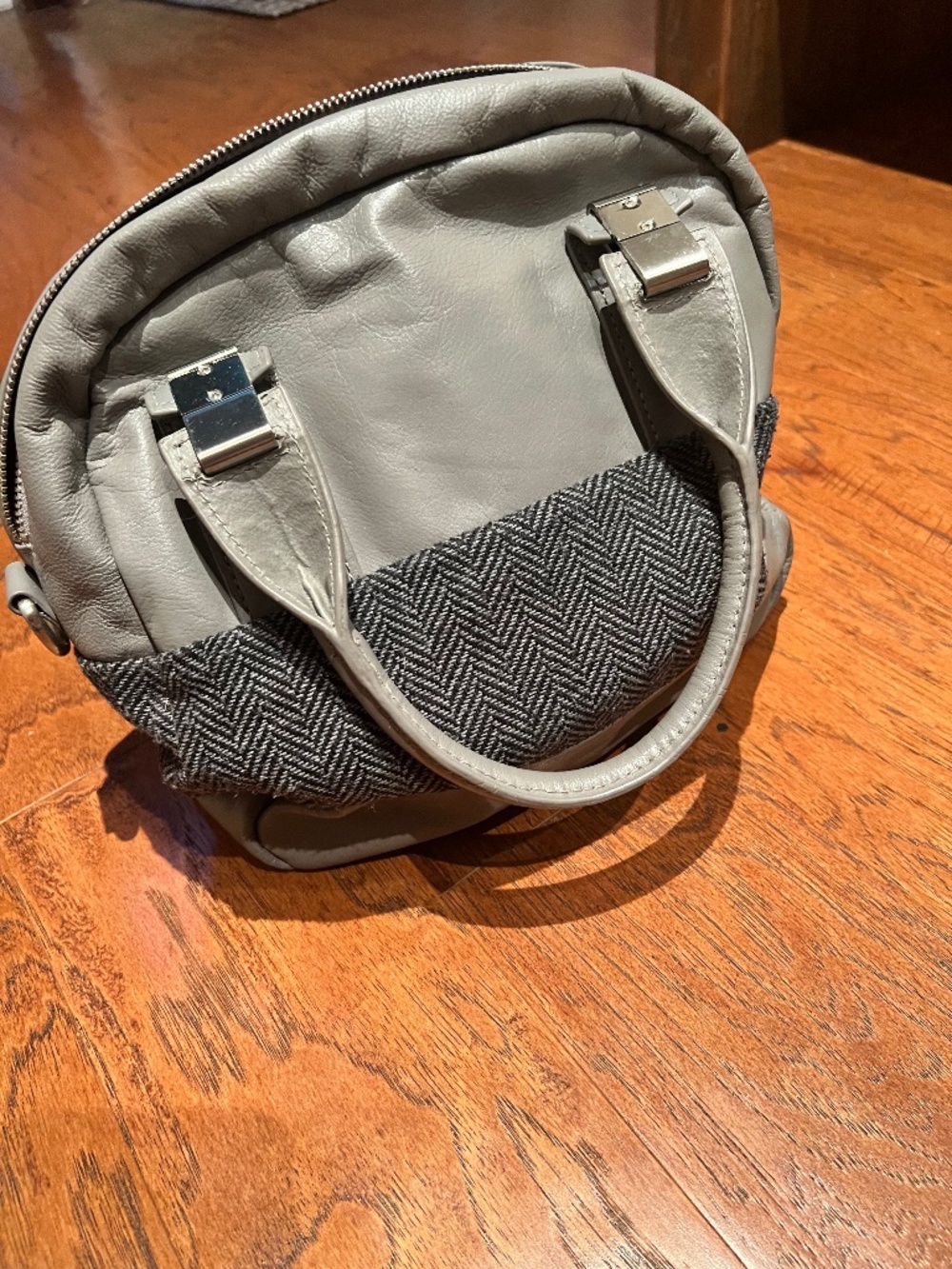 Walter by Walter Baker Leather and Tweed shoulder bag handbag purse Gray